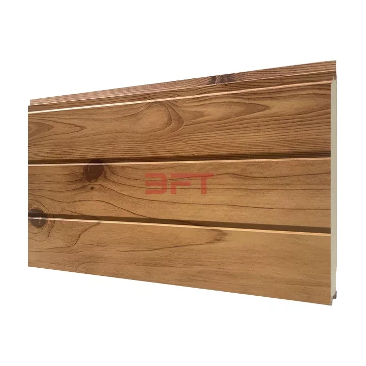 Double Grooved Wood Grain Metal Siding Panel