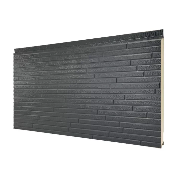 Grey Stacked Stone Metal Siding Panel